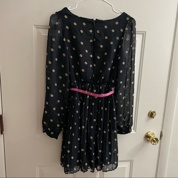 🎉2X HP🎉Small Women’s Polka Dot Dress With Pink Belt - Picture 5 of 7